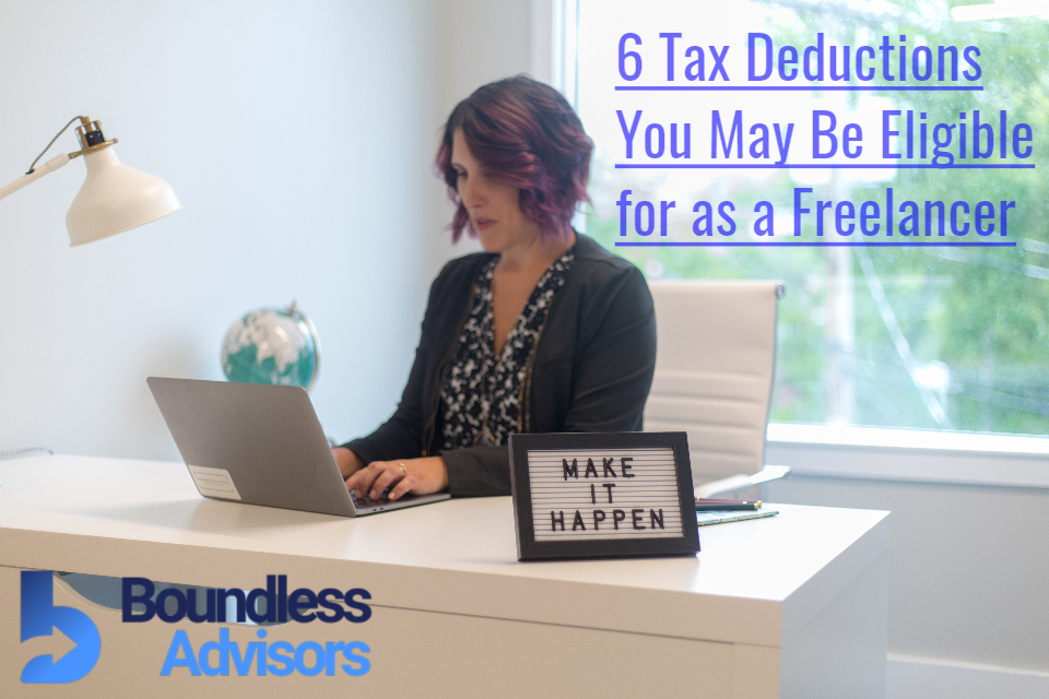 Woman sitting at desk - 6 tax deductions for freelancers